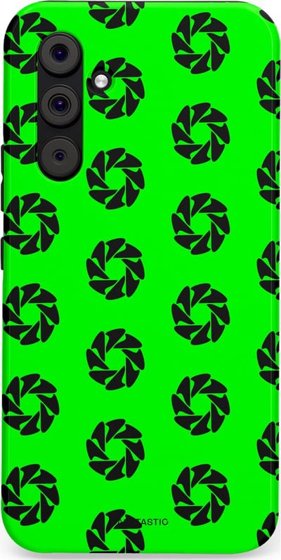 Casetastic hoesje geschikt voor Samsung Galaxy A54 (2023) 5G - Dubbellaagse bescherming - Neon Groene Cirkels - Fashion Case - Groen Zwart