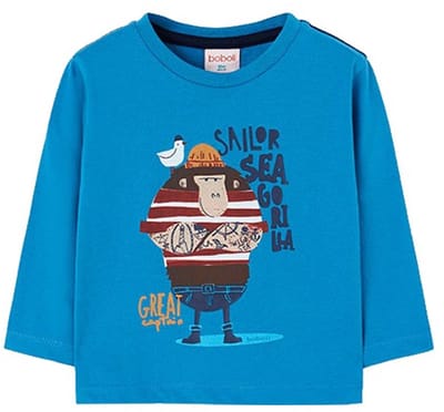 Boboli Knit T-shirt Met Lange Mouwen Blauw 6 Years Jongens,Meisjes