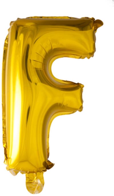 Folie Ballon Letter 16″ F - Goud | 41 cm