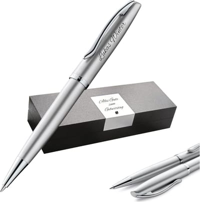 Luxe Metalen Vulpen met Draaimechanisme en Gepersonaliseerde Gravure
