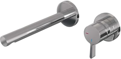 Brauer Chrome Edition Inbouw Wastafelmengkraan met Rechte Uitloop en Rozetten Model E1 Chroom