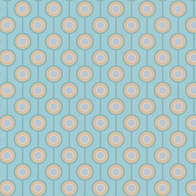 Retro behang Profhome 395374-GU vliesbehang hardvinyl warmdruk in reliëf licht gestructureerd met geometrische vormen mat turkoois pastelturquoise mintgroen beige 4,5 m2