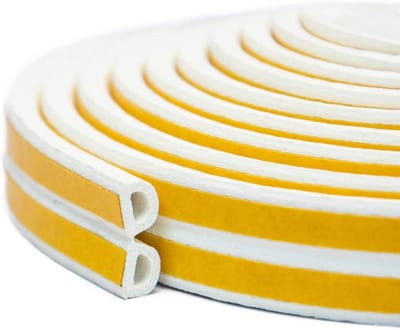 Raamafdichting-Deurafdichting-Tochtstrip-Zelfklevende Dichtingsstrip-Geluidsisolatie-Winddicht-EPDM-Rubber-wit-10 Meter