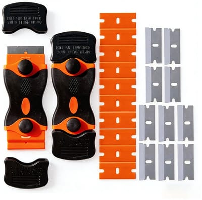 Oneay Deze 22-delige schraperset is geschikt voor het verwijderen van verf, stickers, etiketten en voegen, en kan worden gebruikt op ramen, kookplaten, ovens en fornuizen.