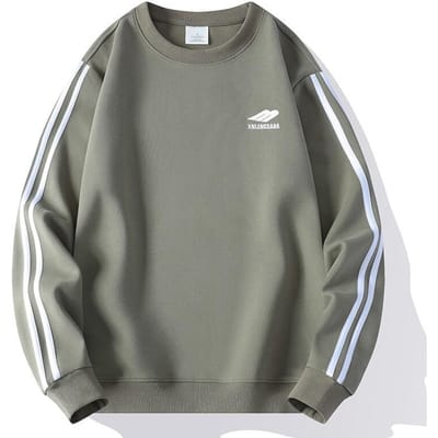 Heren Losse Ronde Hals Pullover Onder Shirt Tiener Nieuwe Mode Casual Top M kaki