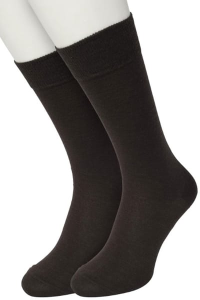 Bonnie Doon Basic Sokken Heren Donker Bruin maat 40/46 - 2 paar - Basis Katoenen Sok - Gladde Naden - Brede Boord - Uitstekend Draagcomfort - Perfecte Pasvorm - 2-pack - Multipack - Effen - Dark Brown - OL6324012.106