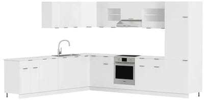 Hängeschrank voor Keuken met Glasdeuren | 60 cm Hoog, 80 cm Breed, 31 cm Diep | Wandkast Met Veel Opbergruimte
