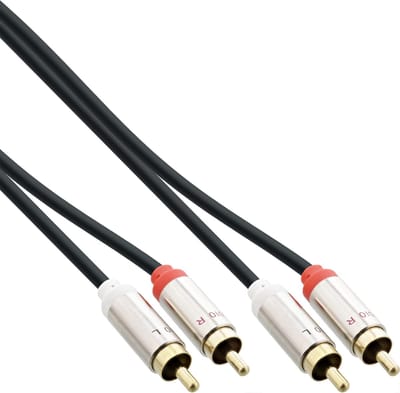 InLine® Slim audiokabel 2x Cinch male / male, stereo, 0,5m
