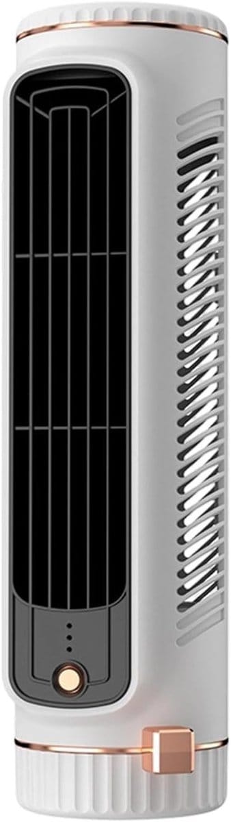 Mini Torenventilator - Bladeloze Tafelventilator - Draagbare airconditioner - Met 3 Snelheden - Oplaadbare Stille Bureauventilator met 24 Uur Accuduur - Ruimtebesparend Verticaal & Horizontaal - Wit