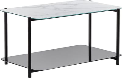 GLOSTER - Salontafel - Zwart - Veiligheidsglas