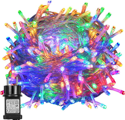 MUPOO Multicolor Kerstverlichting Buiten - 30 m 300 LED's - 8 modi - IP44 Waterdicht - met Timer en Geheugenfunctie - Ideaal voor Binnen en Buiten - Perfect voor Kerstdecoratie - Kerstversiering