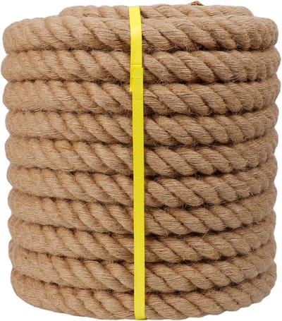 Sterk Gevlochten Jute Touw - Natuurlijk Hennep Touw 19mm x 30 Meter voor Ambachten en Decoratie