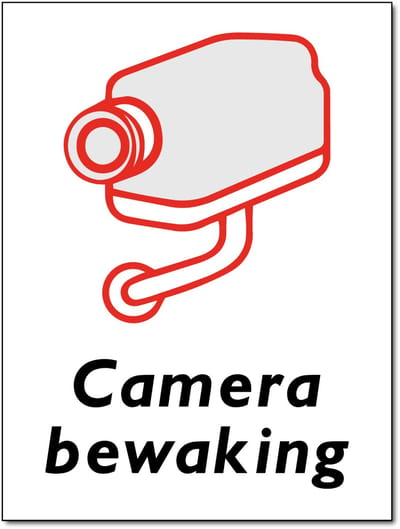 Camera bewaking bord - Bord 300 x 400 mm - (Aluminium)