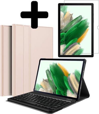 Hoesje - Geschikt voor Samsung Galaxy Tab A8 - Met Screenprotector - Toetsenbord Case - Keyboard Book Cover - Hoes - Goud