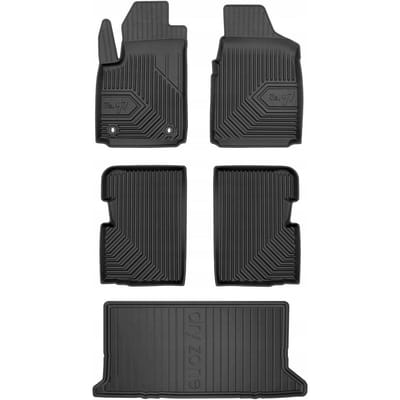 Frogum Voordeelset - Automatenset No.77 + Dry Zone Kofferbakmat - Geschikt voor Ford KA II Hatchback (2008-2016) - Perfecte Pasvorm - TPE Rubber - Geurloos - Zwart