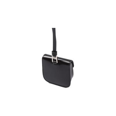 Prada Emaille Driehoek Logo Magnetische Sluiting Leer Hoofdtelefoonhoesje Damesaccessoires Zwart 1ZD018_ZO6_F0002 Box(Basic Set+Box) black