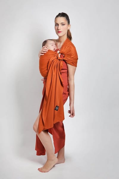 Geweven Draagdoek - Ring Sling - Baby Dragen - Zonder Knoop Installatie - Tot 14 kg - Helder Azuurblauw