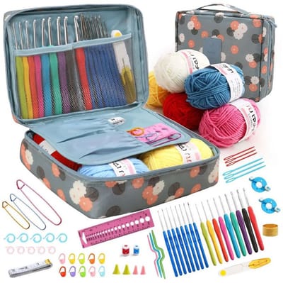Somstyle Complete Haaknaalden Set - 67-Delig - Crochet Set - 5 Kleuren Haak Garen - Breihaak - Ergonomische Haakset - Multicolor