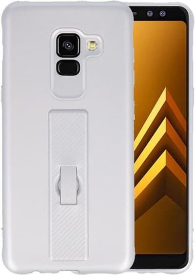 Zilver Carbon serie Zacht Case hoesje voor Samsung Galaxy A8 2018