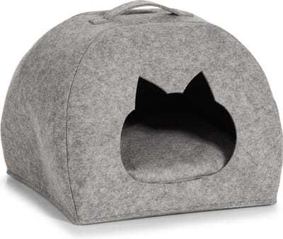 Grijze katten/poezen mand 45 x 38 x 33 cm - Zeller - Huisdieren - Huisdieraccessoires - Dierenmand - Kattenmanden/poezenmanden - Dichte slaapmanden voor katten/poezen