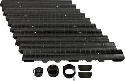 Afwateringsgoot Set 10 Meter Kunststof met Zwart Lijnrooster - Lage Installatiehoogte 60 mm