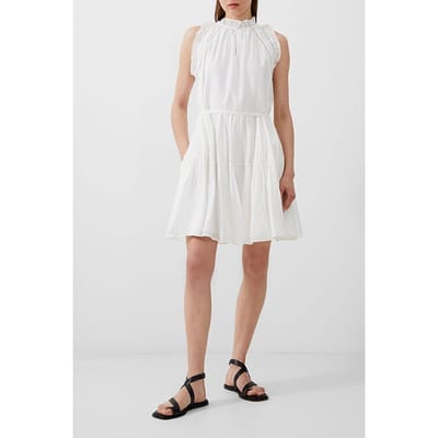 French Connection Emily Tiered Flared Dress White Size: S | Mini Dresses Outlet | Dames | Wit