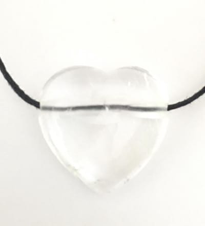 Bergkristal edelstenen hanger hart 3 cm zuiverende edelsteen