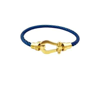Armband - Draad Blauw & Goud RVS