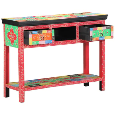 vidaXL - Wandtafel - met - lade - met - opslag - Multikleur - 100 - x - 30 - x - 77 - cm