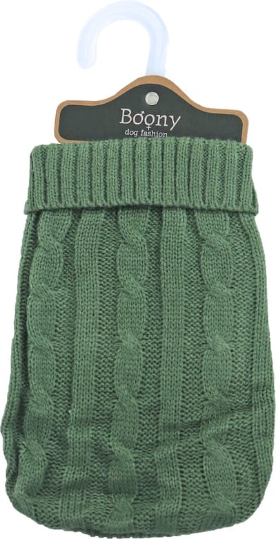 Boony - hondentrui - kabeltrui - Kleur: olijfgroen - Ruglengte: 20 cm