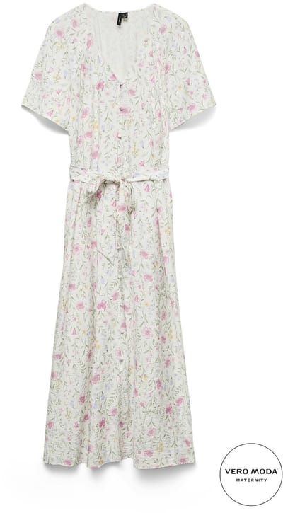 VERO MODA MATERNITY - VMMJULIETTE 2/4 SHIRT TIE DRESS WVN - Dames - Maxi jurken