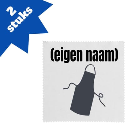 Akyol - schort brillendoekjes - Kok - iemand die goed kan koken - met eigen naam - leuk cadeau voor iemand die chefkok is - cadeau - kado - 17,8 bij 17,8 cm - 2 stuks