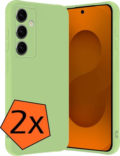 Hoes - 2 Stuks - Geschikt voor Samsung Galaxy S25 - Sterk & Shockproof - Case Siliconen - Back Cover - Telefoon Hoes - Groen