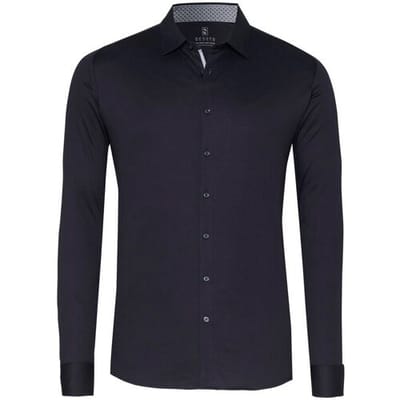 Desoto Overhemd Solid Color Casual Kent Navy / male