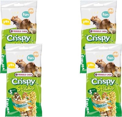 Versele-Laga Crispy Sticks Triple Variety Pack - Knaagdiersnack - 4 x Mix 3x55 g Omnivoren