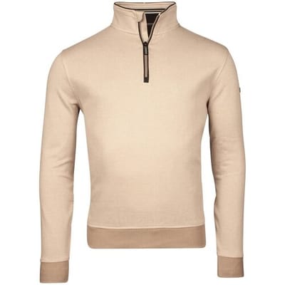 Baileys Trui Sweatshirt Half Zip Two Tone Texture Jacquard Interlock Cashew / male