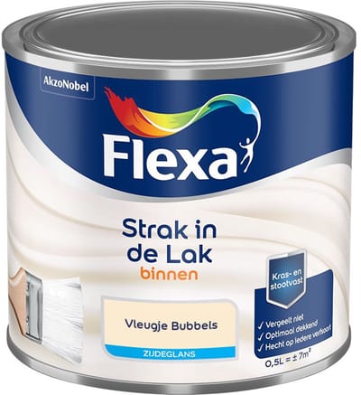 Flexa - Strak In De Lak Binnenlak Zijdeglans - Vleugje Bubbels - Mengverf - 500 Ml