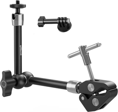 Magic Arm met Super Clamp voor Actiecamera's, Camera Clamp Mount voor GoPro Hero en DJI Osmo, Ideaal voor Monitor en LED Verlichting met 1/4" Schroef - 5605