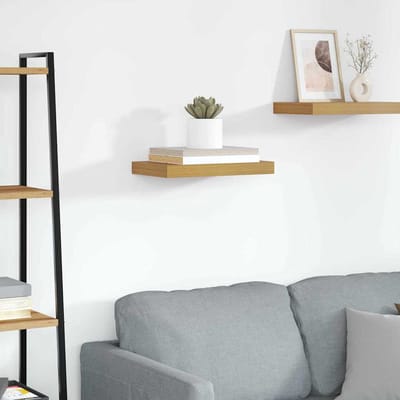vidaXL - Wandplank - Muurmontage - Beige - 40 - x - 23,5 - x - 3,8 - cm - Bewerkt - hout