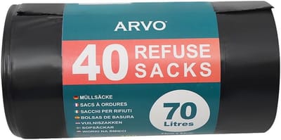 Vuilniszakken 70 Liter - Afvalzakken Op Rol - Huishoudelijk Gebruik - Vlakke Bodem Ontwerp - 73 Bij 84 cm