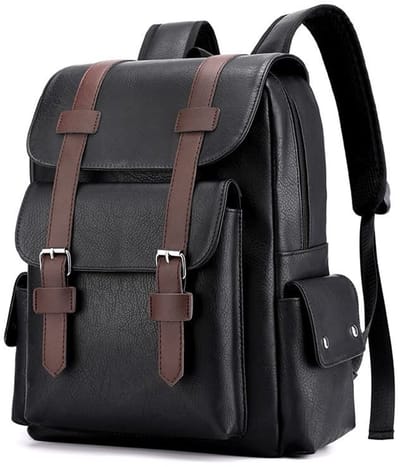 Dailygoods- Rugzak grote capaciteit 15,6 inch - Laptoptas - Vintage PU-leer - Schoudertas - Perfect voor reizen/werk - Ruim ontwerp