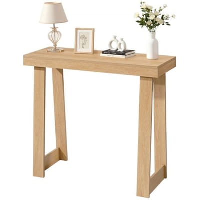 VEVOR Consoletafel, bijzettafel achter de bank (91,5 x 30,5 x 81 cm / L x B x H), rechthoekige bijzettafel van meerlaags plaatmateriaal voor hal, slaapkamer, woonkamer, entree, moderne haltafel van natuurlijk hout