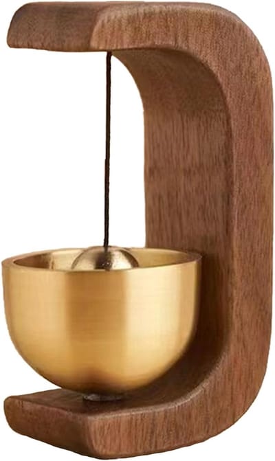 Magnetische Deurbel - Deuropeningsherinnering Bel - Toegangsherkenning Thuis - Handgemaakt Walnoot Hout - 7.5 x 4 x 2.5 cm