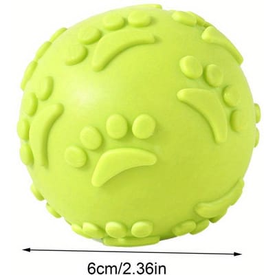 Honden Kauspeelgoed Piepend Speelgoed Bal Voetafdrukken Speelgoedballen Slijtvast en Bijtbestendig Hondentanden Knars Speelgoed Kleine Middelgrote en Grote Rassen Huisdierspeelgoed groen