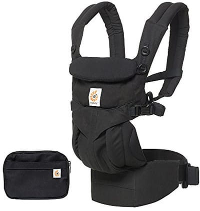 Ergonomische Draagzak voor Baby's - Aanpasbare Posities, Gepolsterde Heupriem en Opvouwbare Baby Kap - Zwart