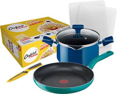 Tefal Chefclub Pannenset - Braadpan - Kookpan - Keukenmes - Snijplanken - Pannen - G804S404