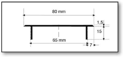 Ventilatierooster Aluminium - Lucht doorlaat - Frisse lucht - Diverse maten - 80 mm breed - Wit