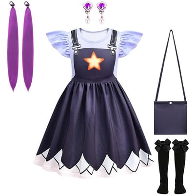 Jeu d'aventure Lily Anime Cosplay Vêtements pour enfants Halloween Fête d'anniversaire Robe de fille fantaisie Carnaval de Noël Costume d'enfant 5T (120) black