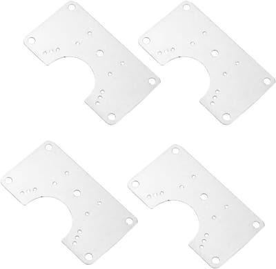 Reparatieplaat Scharnier - Kastbeugel Set - Kast Reparatie - Roestvrij Staal - 9x9cm en 9x5cm - Zilver