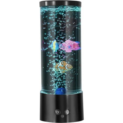 Lampe méduse LED haute luminosité USB veilleuse créative chambre d'enfant chambre à coucher bulle poisson table noir